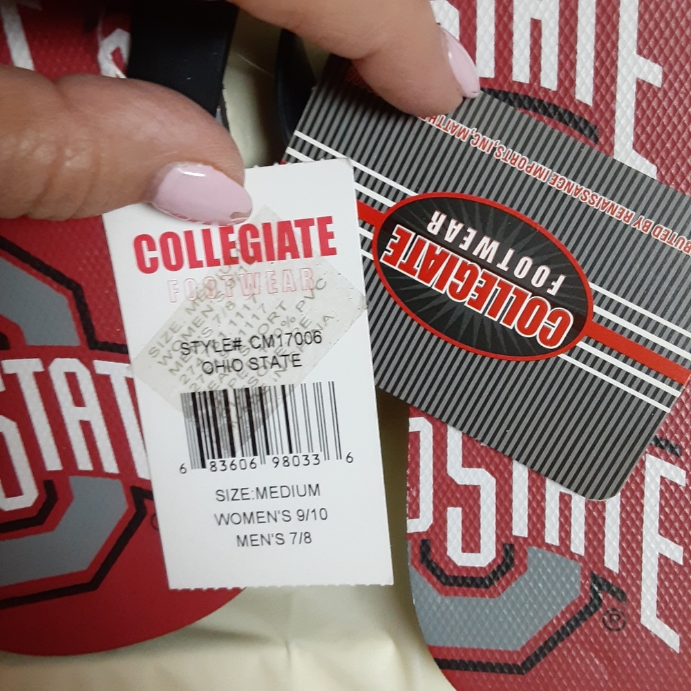 NWT Women Flip Flops Size 9/10 OSU Buckeyes - Picture 6 of 6